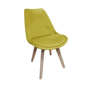 Stuhl Atlanta Velvet Gelb Esszimmerstuhl Samtbezug Holzfüße HTI-Living - Bild 1 von 2