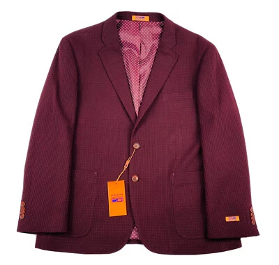 Steven Land Modern Man Cotton Polyester Textured Burgundy Mens Blazer 40S NWT  - Image 1 of 4