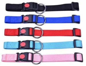 Hundehalsband mit Sicherung Hunde Halsband Nylonhalsband Halsbänder Hund (E00) - Bild 1 von 13