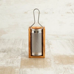 Grattugia inox con contenitore legno di ulivo lavorazione artigianale cm 30x10x6 - Foto 1 di 3