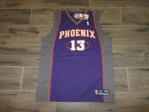 NWT Steve Nash Phoenix Suns NBA Basketball Jersey Reebok Authentic 52 Sewn Tags Cover