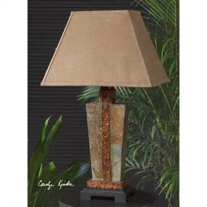 Uttermost Indoor and Outdoor Slate Accent Lamp in Hammered Copper - Picture 1 of 3