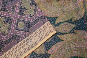 Vintage Reine Seide Saree Bunt Schillernd Bedruckt Sari Ethnisch Textil Sarong - Bild 1 von 10