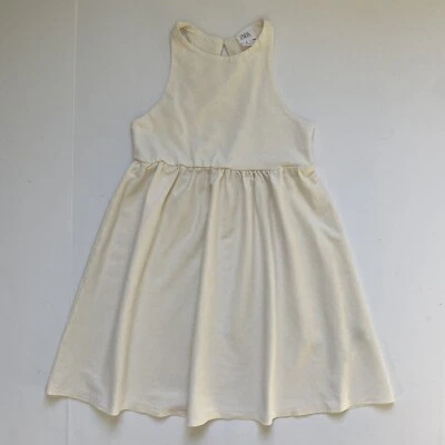 Zara Dress Size 6 Ivory White 100% Cotton Sleeveless Elastic Waist Tank - Image 1 of 4