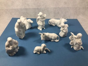 Rare Vintage Presents 9 Pieces Nativity Genuine Bone China Set Taiwan - Picture 1 of 12