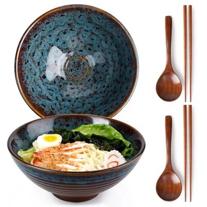 8 Inch Ceramic Ramen Bowl Set of 2 Pho Bowls Japanese Noodle Udon Soup Bowls ... - Picture 1 of 7