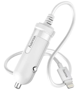 HAMA Cargador de Coche IPHONE Ipod 5W/1A 1M Cable Blanco - Imagen 1 de 3