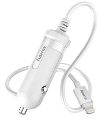 HAMA Caricabatteria Auto IPHONE Ipod 5W/1A 1M Cavo Bianco - Immagine 1 di 3