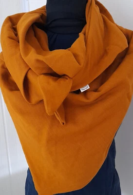 Loop - Schal ca. 25 x 130 oder Dreieckstuch ca. 130 x 130 cm  Slub-Musseline - Bild 1 von 2