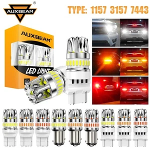 AUXBEAM 1157 3157 7443 LED Tail Turn Signal Light Bulbs CANBUS Anti Hyper Flash - Foto 1 di 21