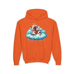 Angel Cow Youth Hoodie - Cute & Fun Design for Kids - Picture 1 of 33