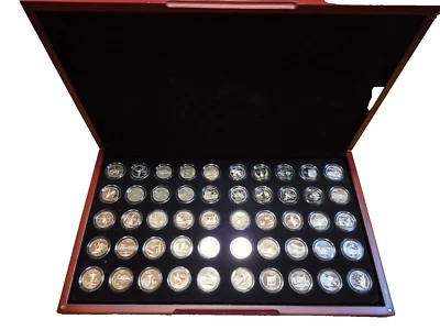 PROOF SET OF UNCIRCULATED QUARTERS, 1999 THRU 2008 IN VERY NICE CHERRYWOOD BOX - Image 1 of 4