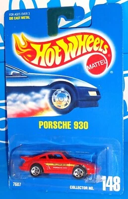 Porsche 930 rojo Hot Wheels mediados de la década de 1990 Mainline #148 con 5 SP Foto 1 de 4