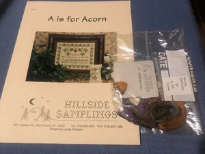 Hillside Samplings - A Is For Acorn - Cross Stitch Kit - inc Acorn Button - - Picture 1 of 5