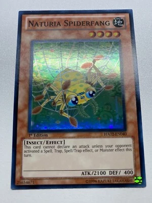 Yugioh Naturia Spiderfang 1st Edition Super Rare HA02-EN040 MP  - Image 1 of 4