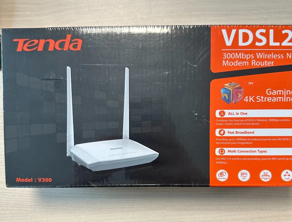 Tenda VDSL2 Wireless N Modem Router 300 MBPS for Gaming and 4K Streaming - Image 1 of 4