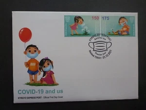 KYRGYZSTAN 2021 COMBAT CORONA FIRST DAY COVER - Picture 1 of 1
