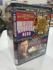 A REAL AMERICAN HERO TRUE BLOOD DOUBLE FEATURE 2 FILM DVD MOVIE DISC 2001 🇺🇸