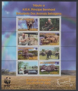 MOSAMBIK IND - Wwf, 2002 Elefant, Wild Animals, Souvenir MNH Sheet / RRBA316 - Bild 1 von 1