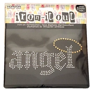 IRON-IT-OUT Iron-On Rhinestones - ANGEL - 1 pc - Picture 1 of 1