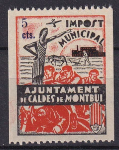 SCW Republican Local Label Caldes (Barcelona) Edifil 1 IMPOST COMMUNAL MNH Sehr schön - Bild 1 von 1