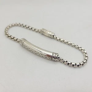 John Hardy Sterling Silver 3.7mm Classic Box Chain Station Large Bracelet - Picture 1 of 11
