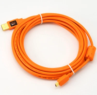 Tether Tools TetherPro Cable USB 2.0 A/MiniB 5 Pin 4.6 m Orange - Image 1 of 4