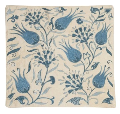 Almohada moderna de 19"x19". Funda de cojín 100% seda. Funda de almohada bordada Foto 1 de 4