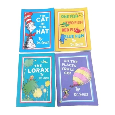 4 X  Dr.Seuss Books -Cat in the Hat/ One Fish Two Fish/ The Lorax/ Oh The Places - Image 1 of 4