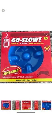 Новая в коробке миска для собак Dogit Go Slow Feeder, маленькая, выберите синяя или черная - Изображение 1 из 4