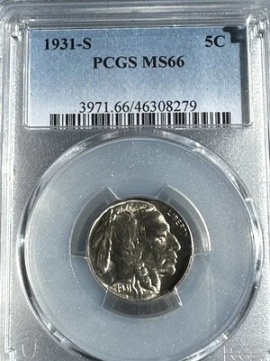1931-S buffalo nickel PCGS MS66 - Image 1 of 2