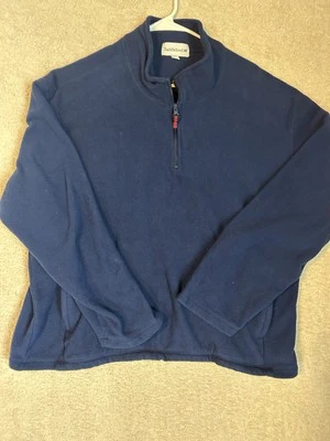 Saddlebred 1/4 молнии флис толстовка мужской размер XL синий. Повседневный удобный уютный - Изображение 1 из 4