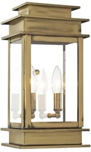 Livex Lighting 2014-01 Princeton Outdoor Wall Light Antique Brass New Open Box - Picture 1 of 5