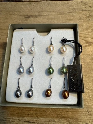 Honora Collection Freshwater Cultured Pearl Drop Earrings 6 Pairs Boxed Gift Set - Image 1 of 4