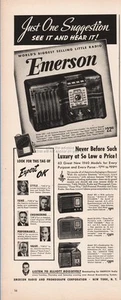 1939 Emerson Radio Louise Vanderbilt Guy Lombardo Elliot Roosevelt DJ-301 291Ad - Bild 1 von 1