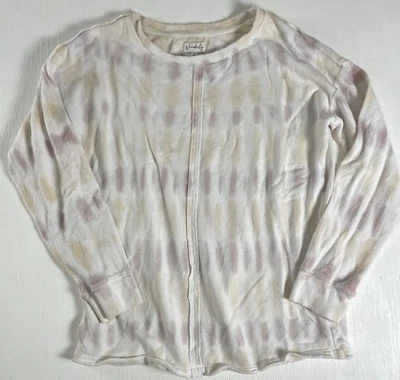 Sudadera para mujer Wonderly Studio Tie Dye amarillo lavanda de gran tamaño talla M Foto 1 de 4