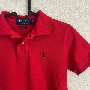 Polo Ralph Lauren Boys Red Polo Shirt Small 8 Classic Fit Cotton Short Sleeves - Picture 1 of 6