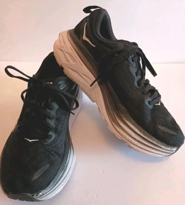 Hoka One One Running Sneakers Women 8B Bondi 8 Black Athletic Shoes - Picture 1 of 24