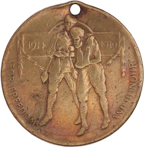 1919 British India WWI Medal for Freedom and Honour of King George V - Cleaned - Picture 1 of 2