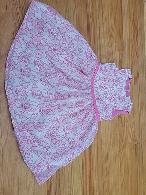 Disney Minnie Mouse Girls Pink And White Dress 5/6 - Image 1 of 4