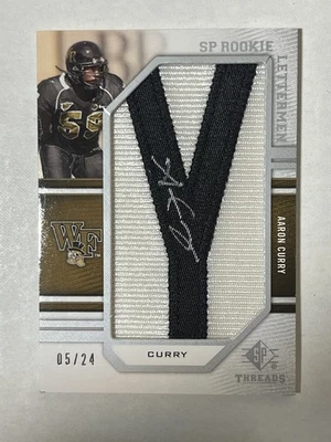 2009 SP Threads Aaron Curry Letterman Patch Auto /24 - Image 1 of 3