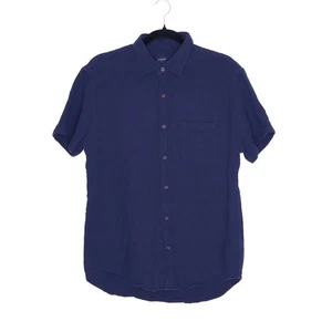 J.CREW Kurzarm Hemd Gaze Knopfleiste Navy Blau Baumwolle Freizeit Herren M - Bild 1 von 11