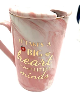 Teacher Coffee Mug With Lid It Takes A Big Heart To Help Shape Little Minds - Picture 1 of 4