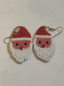 Weihnachtsmann Perlen Ohrringe Weihnachten - Bild 1 von 5