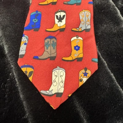 Botas de Vaquero Vicky Davis Corbata Para Hombres Rojo Seda Novedad Western Hop Along Estampado Vicky Foto 1 de 4