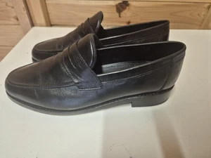 Samuel Windsor Black Leather Slip On Classic Formal Dress Shoes UK 8.5 - Picture 1 of 9