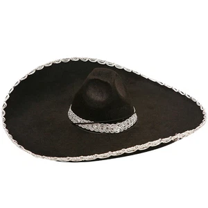 Mexikanischer Sombrero-Hut Mariachi für Kinder schwarz und silber - Bild 1 von 1