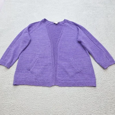 Coldwater Creek Cardigan Womens Large Purple Knit Open Front Sweater - Image 1 of 4