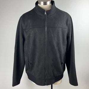 RECENT Jos A Bank 1905 XL tailored fit black suede look jacket bomber coat - Picture 1 of 8