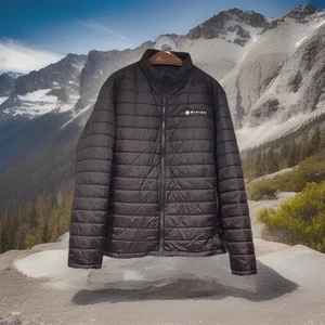 Mens RIVIAN Black Design Collective Puffer Jacket Size Large NEW - Picture 1 of 14